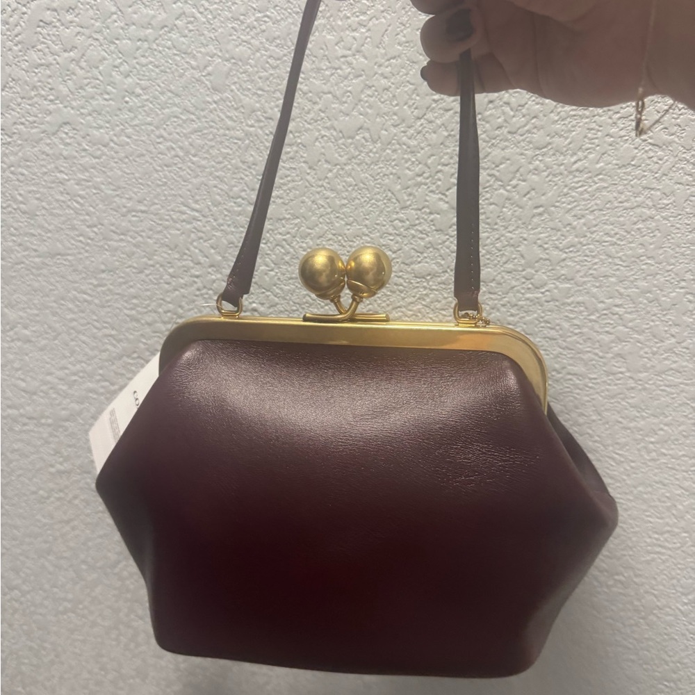 Coach Kisslock Frame Bag 16 in Black Currant